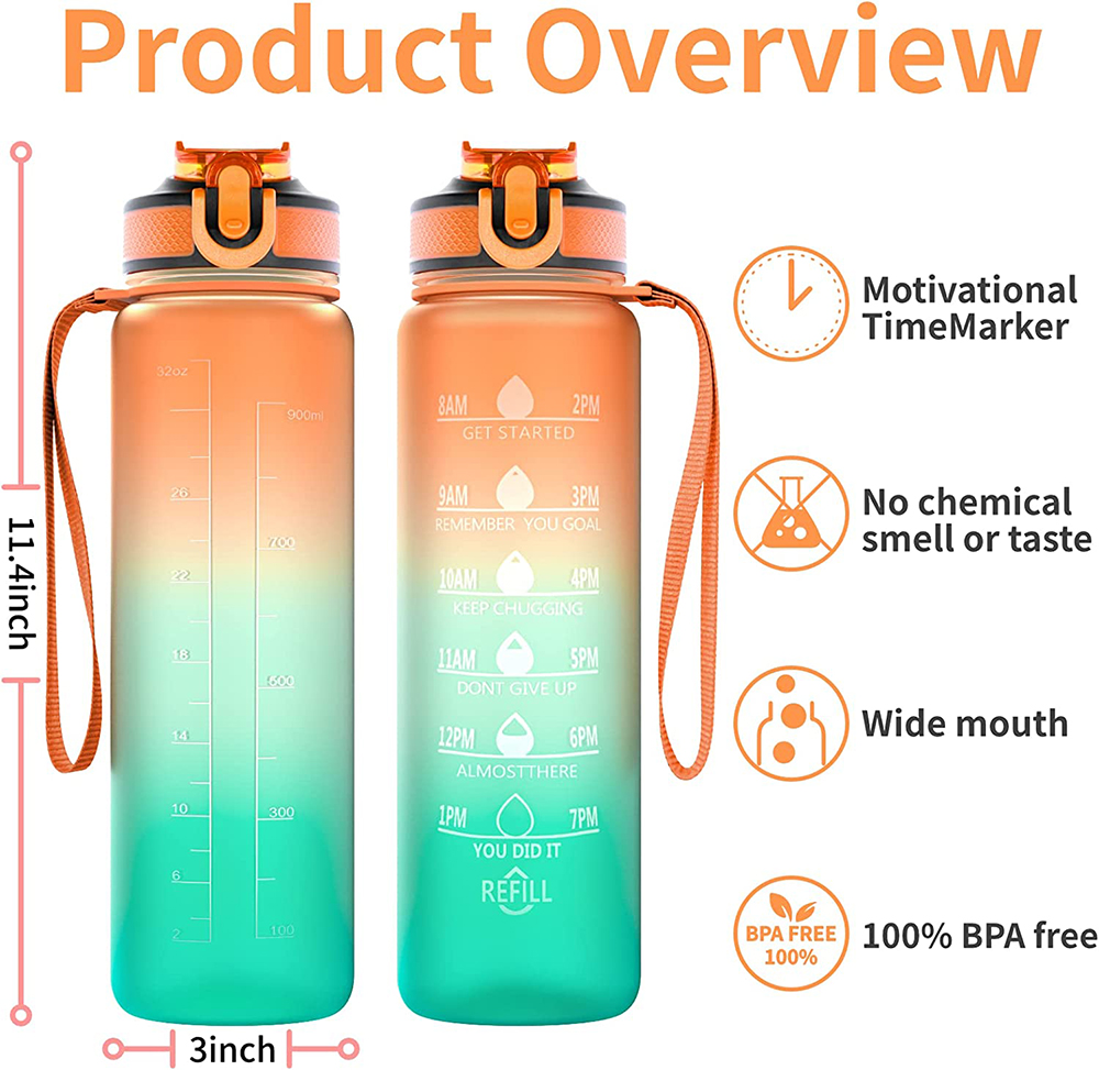 Motivational Sport Water Bottl - Smart Water Bottle Tracker review and price