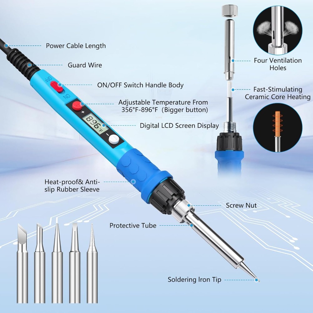 Soldering Iron Kit 80W LCD Dig - Electronics & Gadgets Starting With C review and price