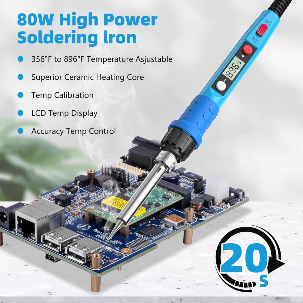 Soldering Iron Kit 80W LCD Dig - Electronics & Gadgets Starting With C review and price