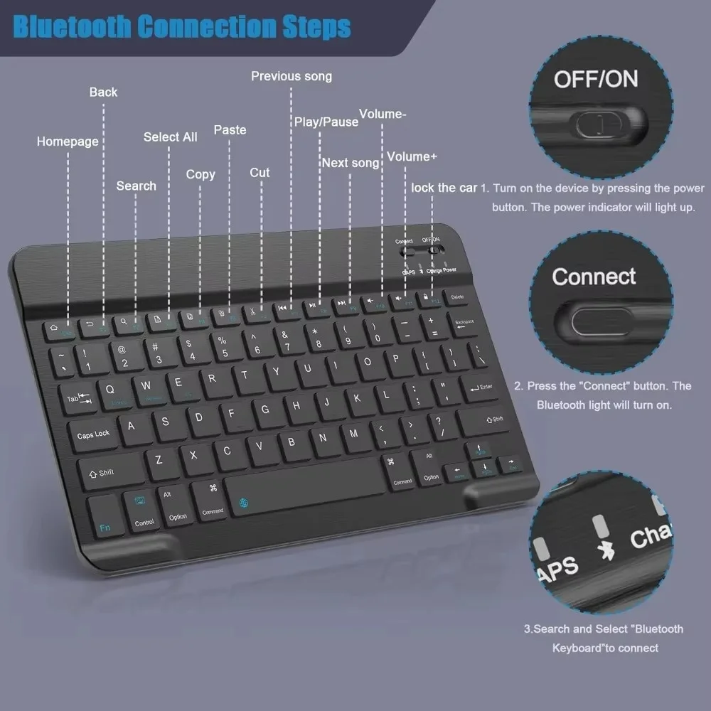 Bluetooth Keyboard for iPad 10 - Wireless Keyboard Mini review and price